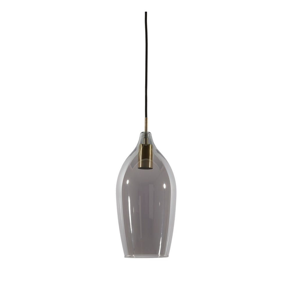 Sötétszürke-bronzszínű függőlámpa üveg búrával ø 17 cm Lukaro – Light & Living