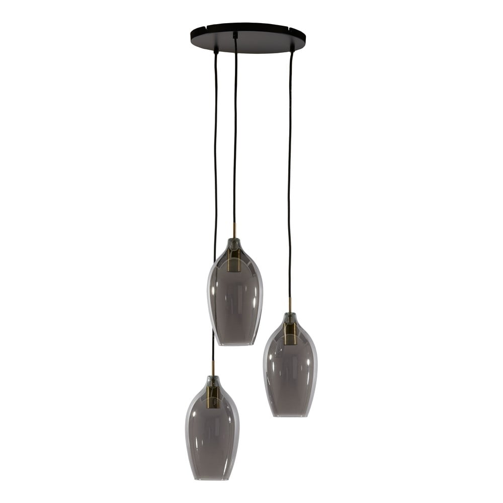Sötétszürke-bronzszínű függőlámpa üveg búrával ø 35 cm Lukaro – Light & Living