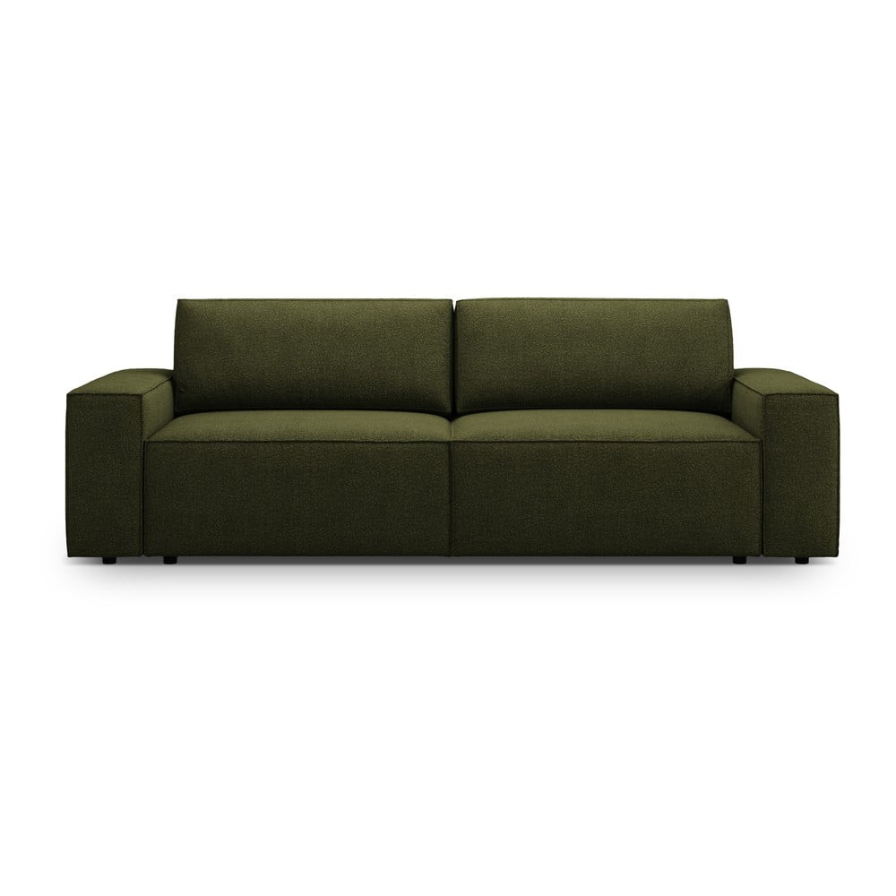 Sötétzöld buklé kinyitható kanapé 247 cm Jodie – Micadoni Home