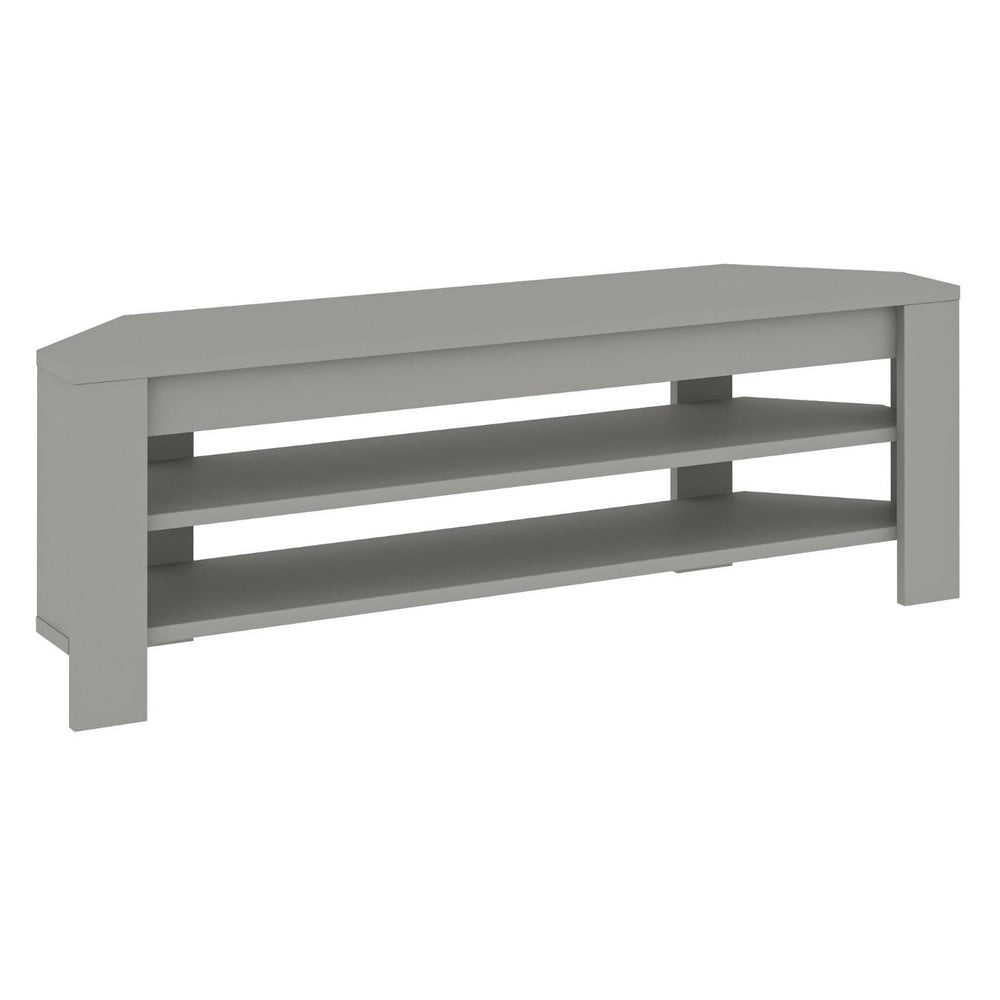 Szürke TV-állvány tölgyfa dekorral 120x40x30 cm Corner – Kalune Design