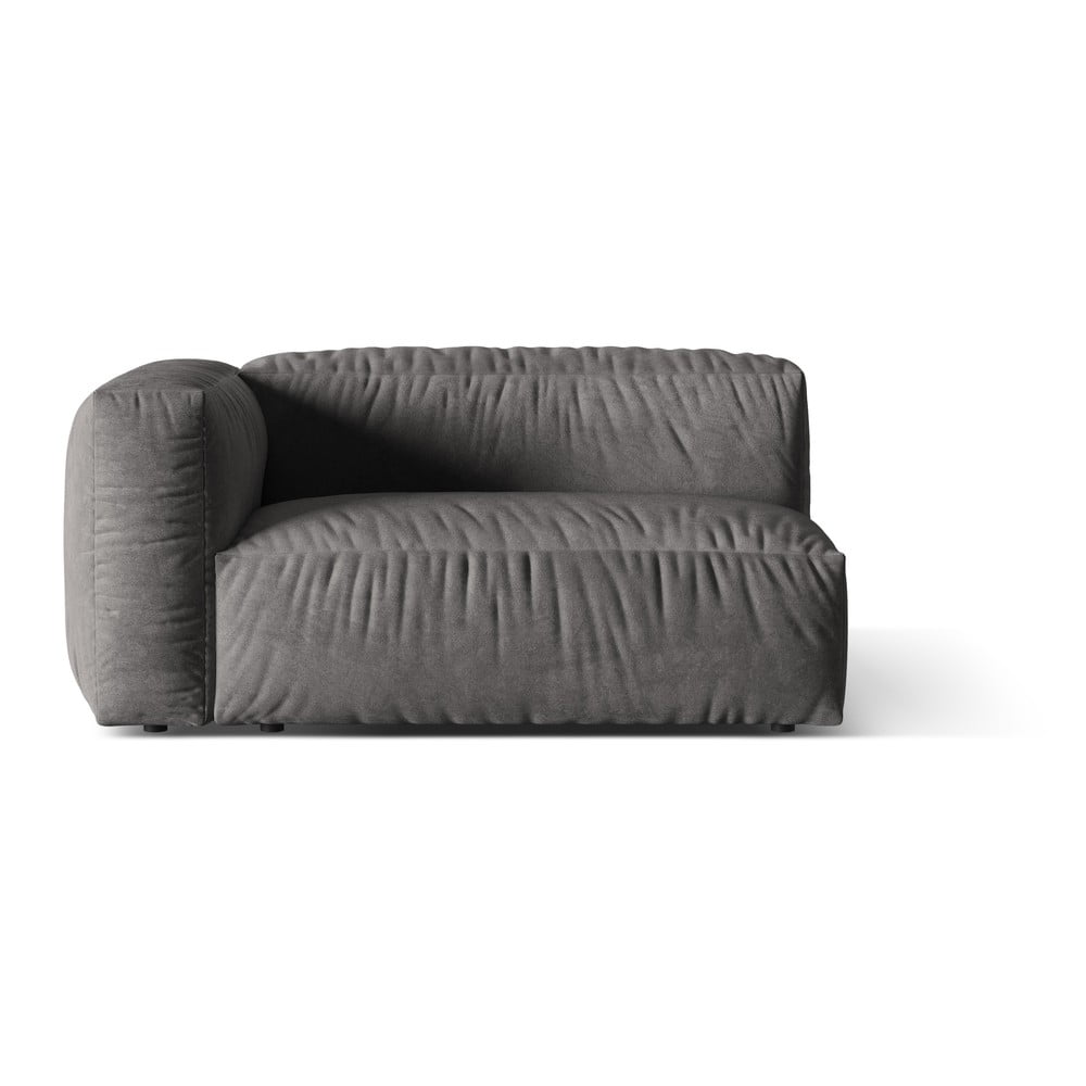 Szürke buklé kanapé modul (bal oldali) Martina – Micadoni Home