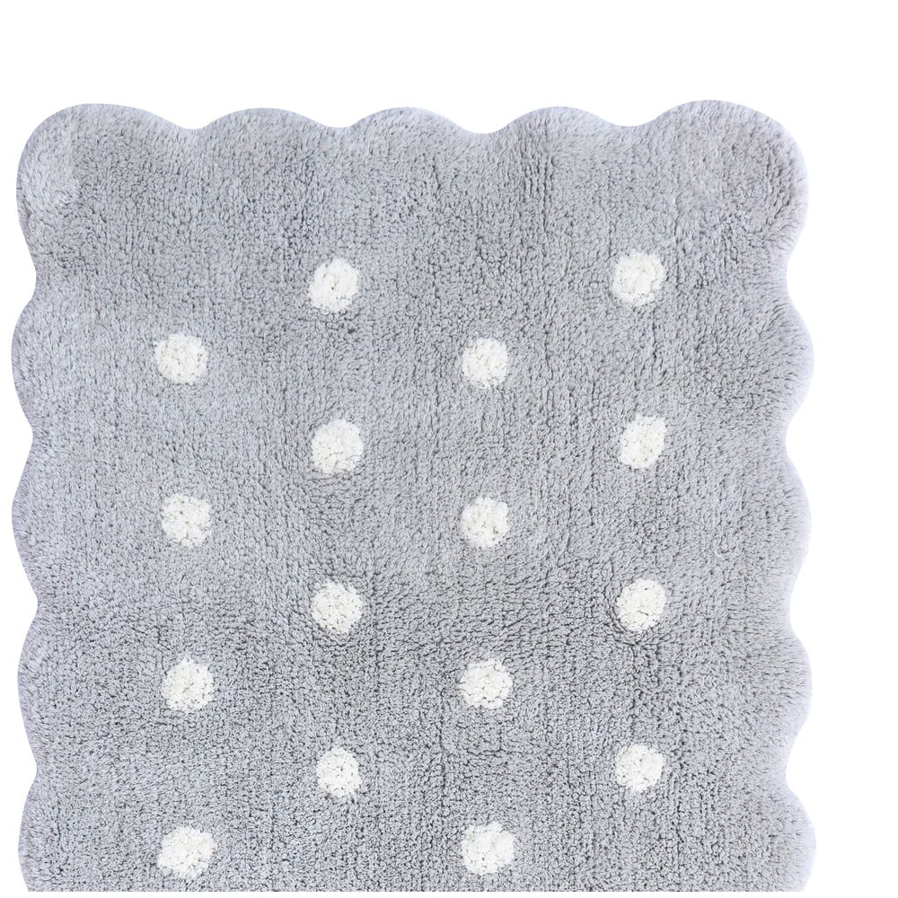 Szürke mosható kézi szövésű pamut gyerek szőnyeg 70x100 cm Mini Biscuit Pearl Grey – Lorena Canals