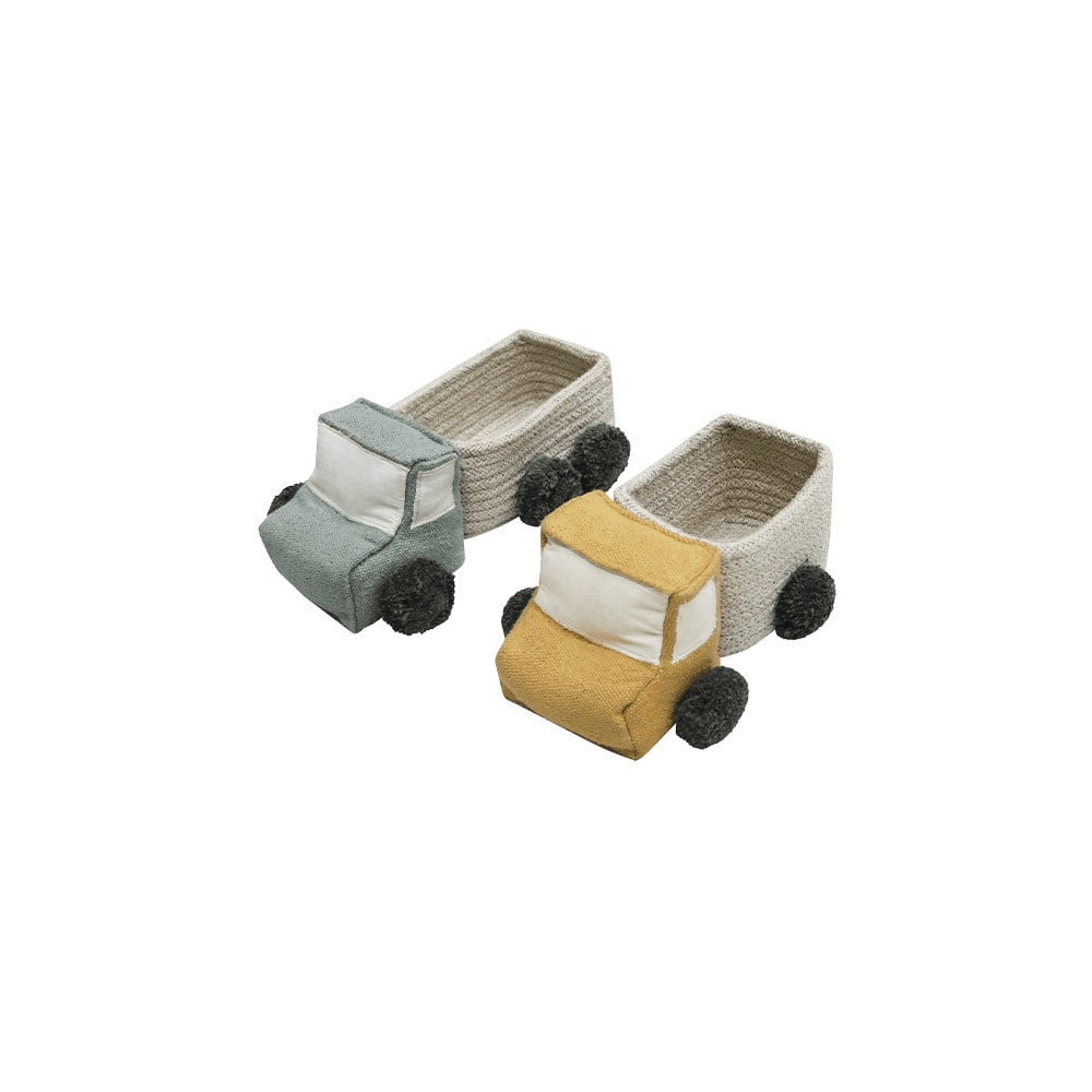 Textil játéktároló kosár szett 2 db-os 24x14x8 cm Truck – Lorena Canals