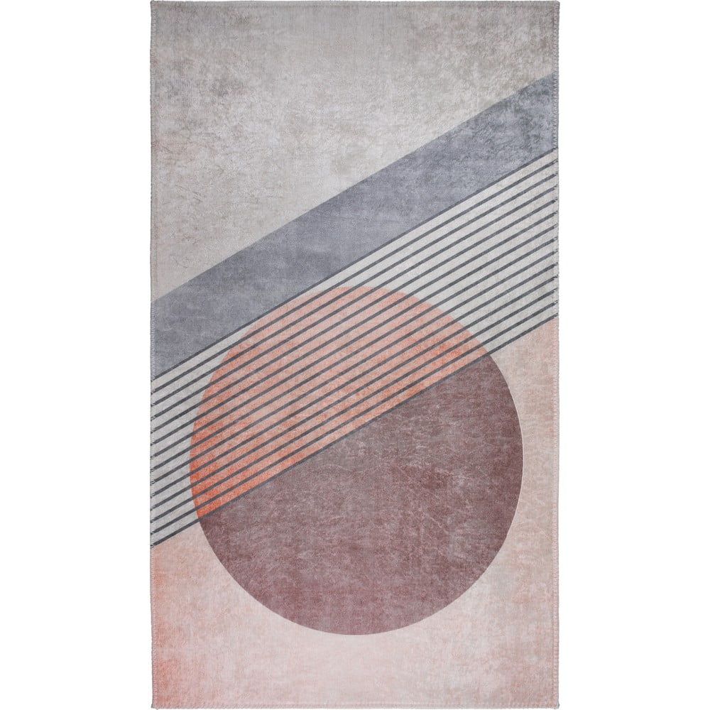 Világos rózsaszín-világosszürke mosható futószőnyeg 80x200 cm – Vitaus