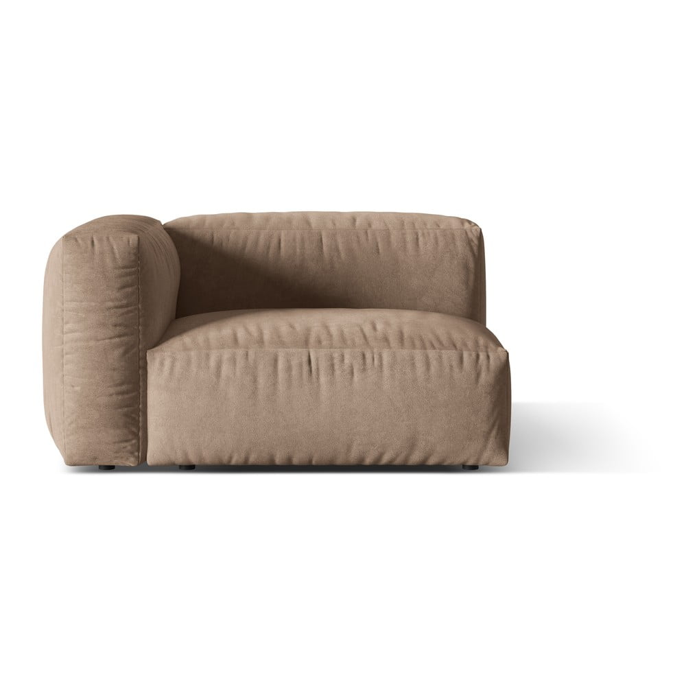 Világosbarna buklé kanapé modul (bal oldali) Martina – Micadoni Home