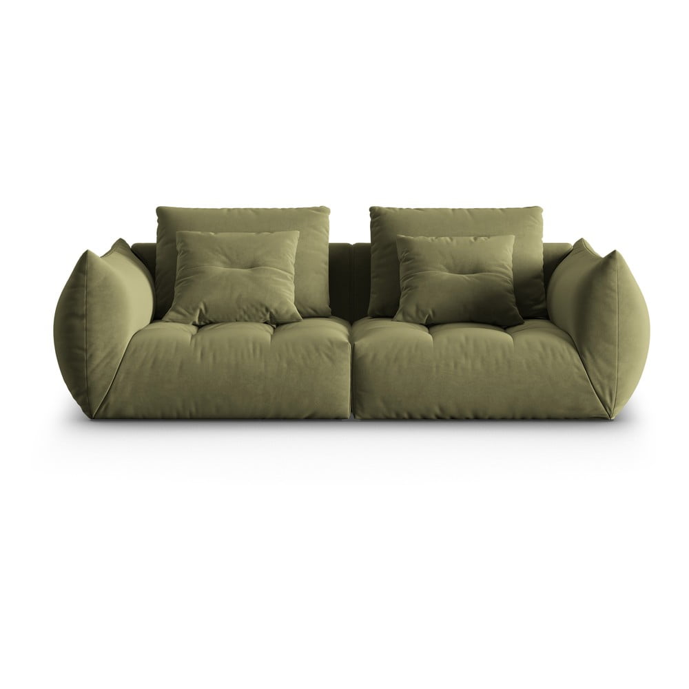 Világoszöld buklé kanapé 232 cm Bloom – Micadoni Home