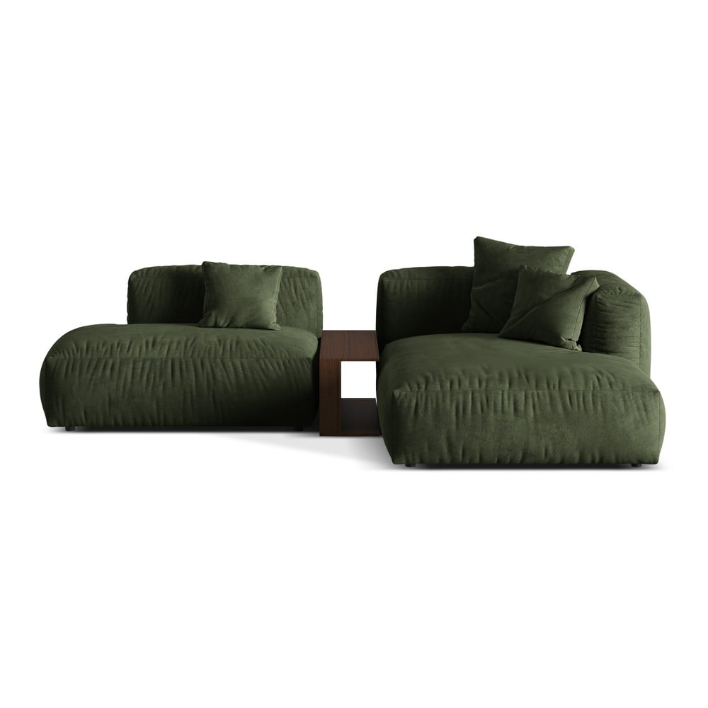Zöld buklé moduláris sarokkanapé (jobb oldali) Martina – Micadoni Home