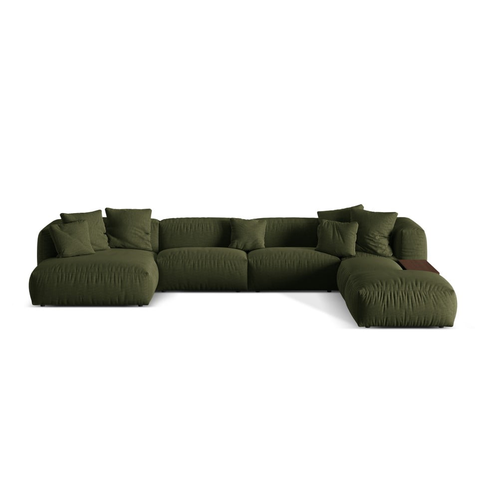 Zöld moduláris sarokkanapé (jobb oldali-U alakú) Martina – Micadoni Home