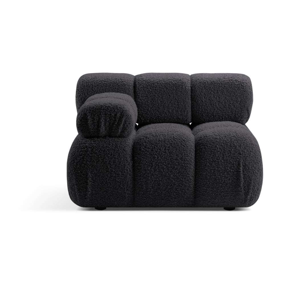 Antracitszürke buklé kanapé modul (bal oldali) Bellis – Micadoni Home