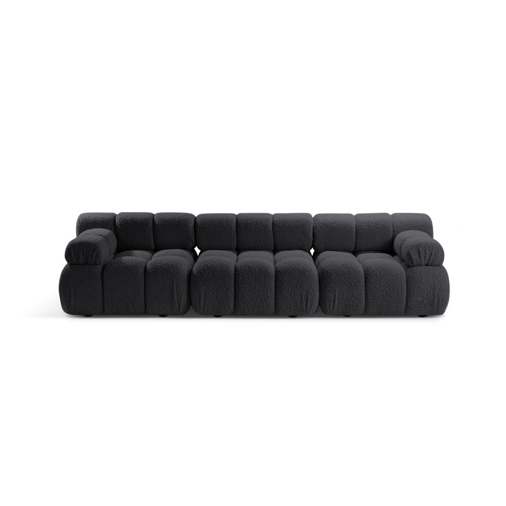 Antracitszürke buklé moduláris kanapé 282 cm Bellis – Micadoni Home