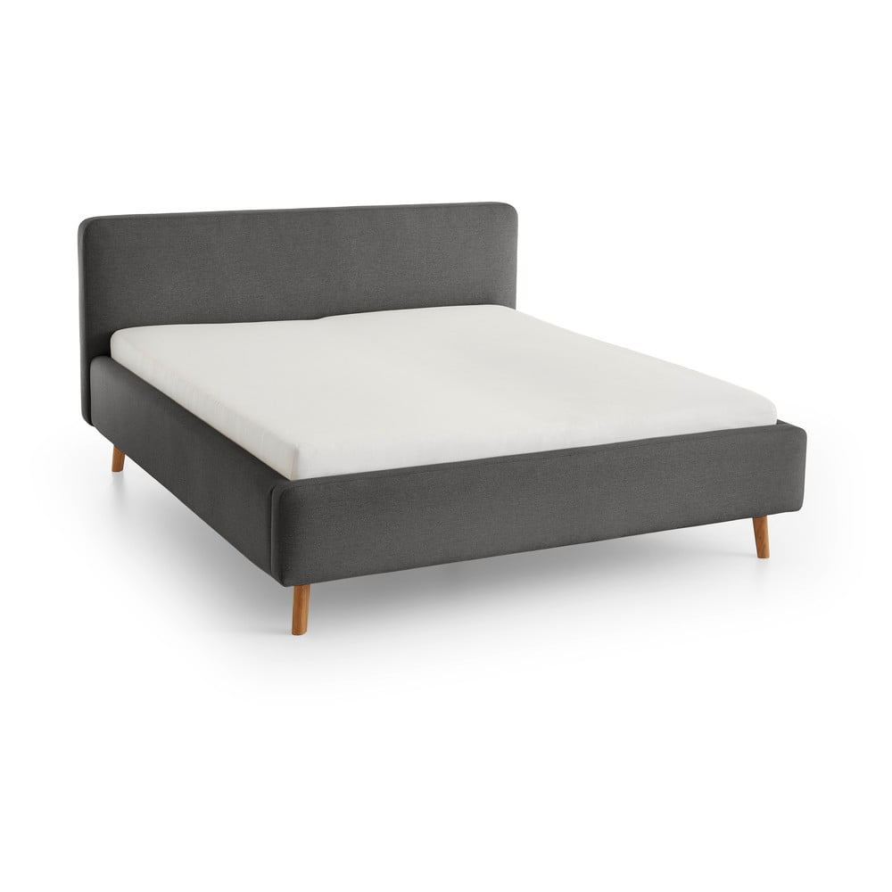 Antracitszürke kárpitozott egyszemélyes ágy ágyrács nélkül 120x200 cm Mattis – Meise Möbel