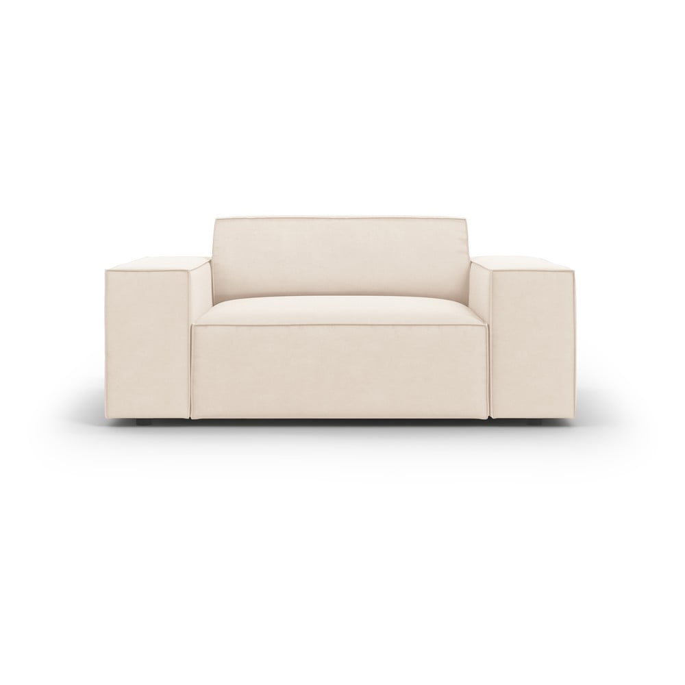 Bézs bársony fotel Jodie – Micadoni Home