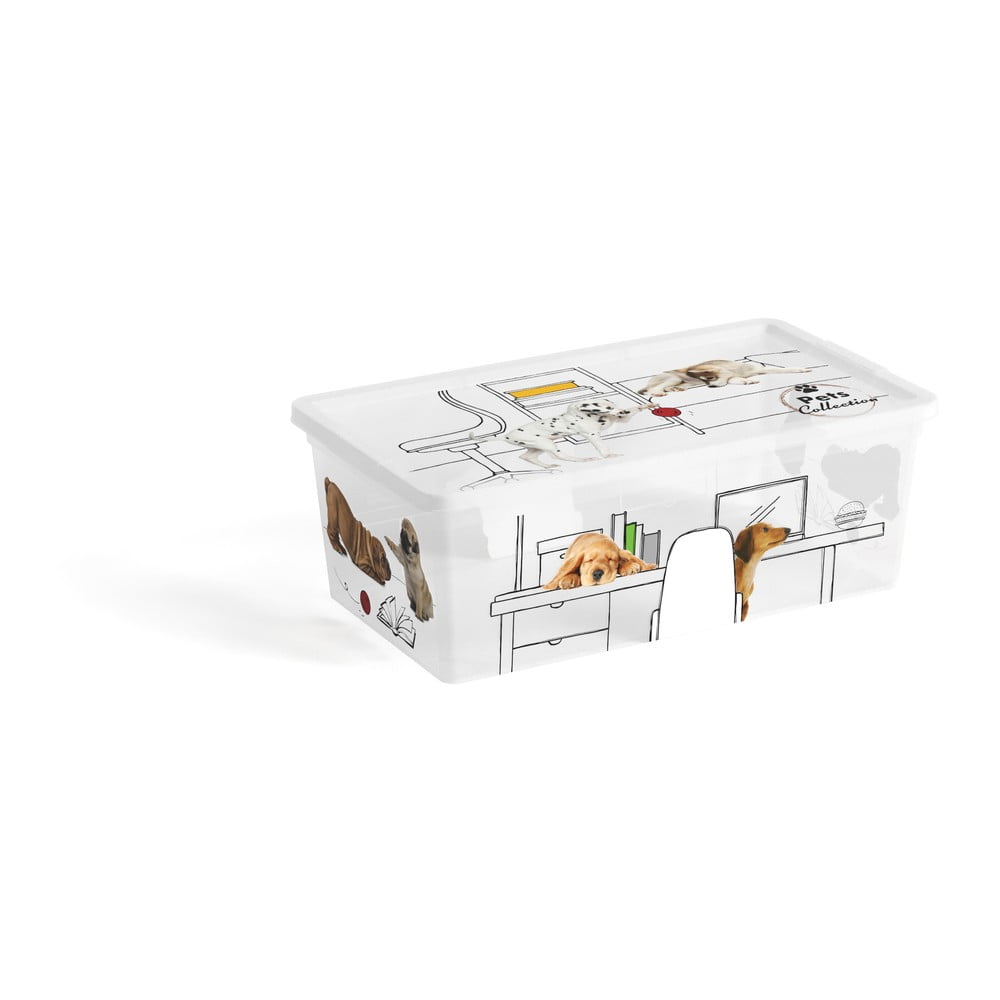 Fehér fedeles műanyag tárolódoboz 34x19x12 cm C Box Style – KIS