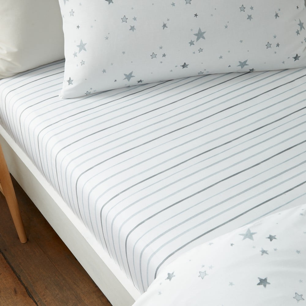 Fehér gumis pamut gyerek lepedő babaágyhoz 70x140 cm Stars – Bianca