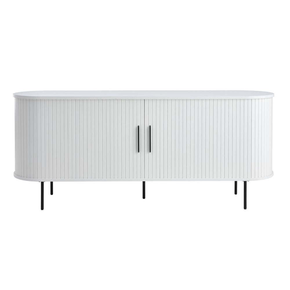 Fehér komód tolóajtóval 180x76x45 cm Nola – Unique Furniture
