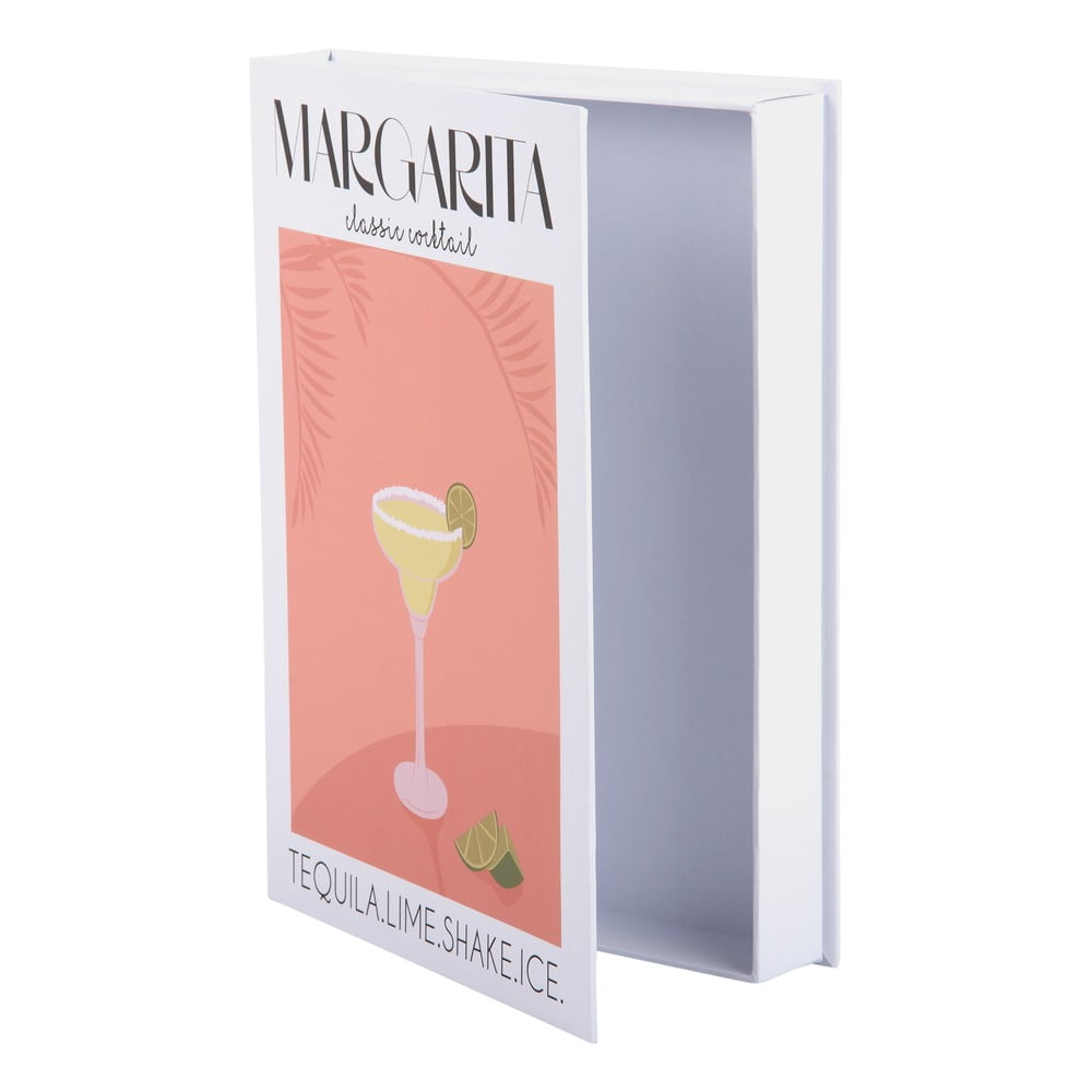Fehér-narancssárga dekoratív papír tárolódoboz 18x4x25 cm Margarita – PT LIVING