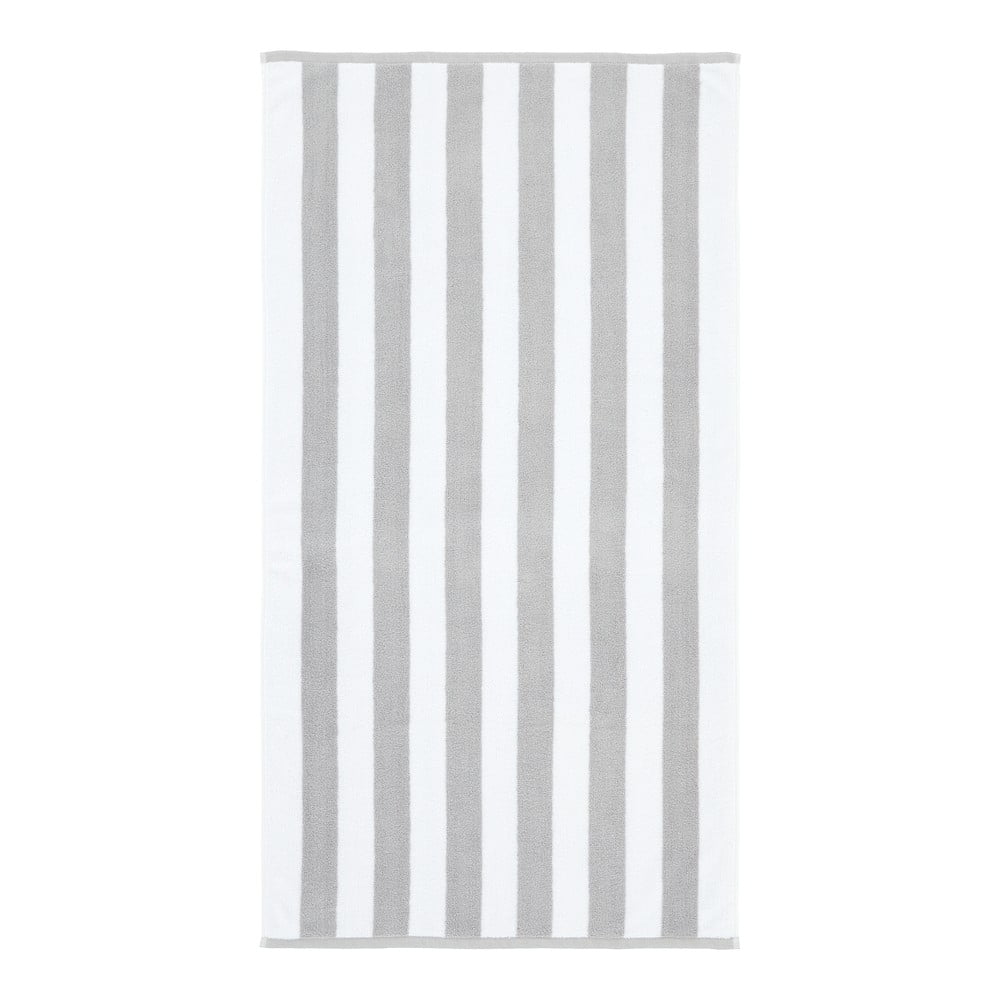 Fehér-szürke frottír pamut törölköző 50x85 cm Reversible Stripe – Bianca