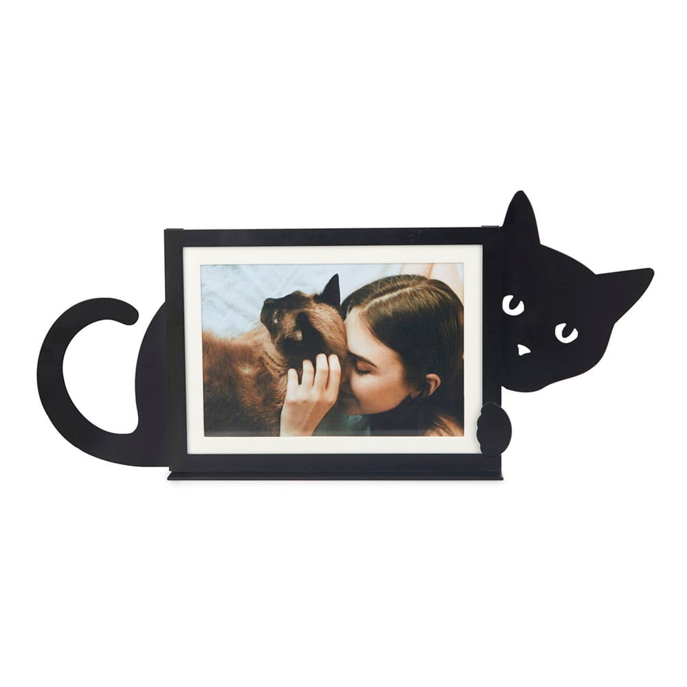 Fekete fém álló képkeret 36x16 cm Hidden Cat – Balvi
