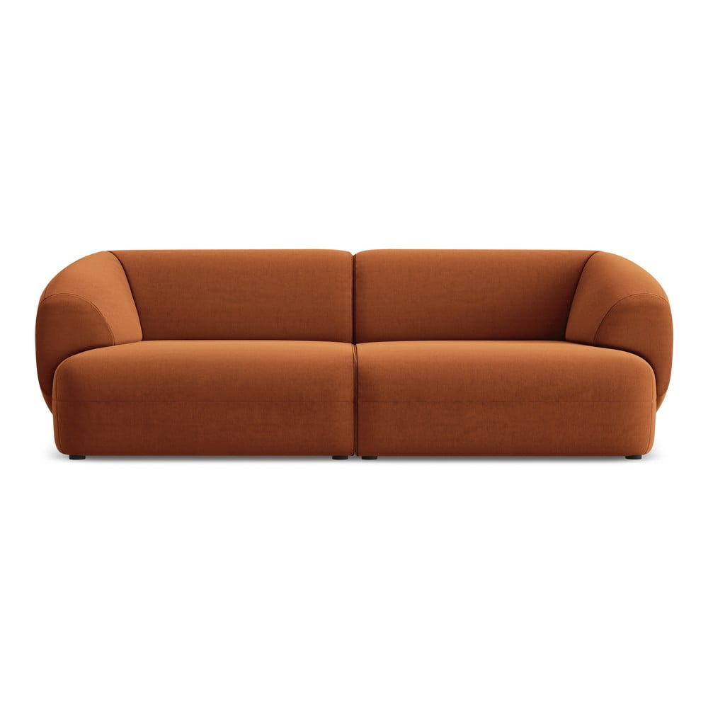 Narancssárga bársony kanapé 232 cm Moana – Makamii