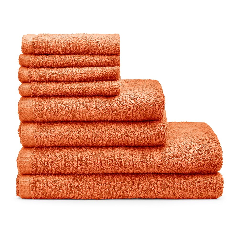 Narancssárga gyorsan száradó pamut törölköző és fürdőlepedő készlet 8 db-os Quick Dry – Catherine Lansfield