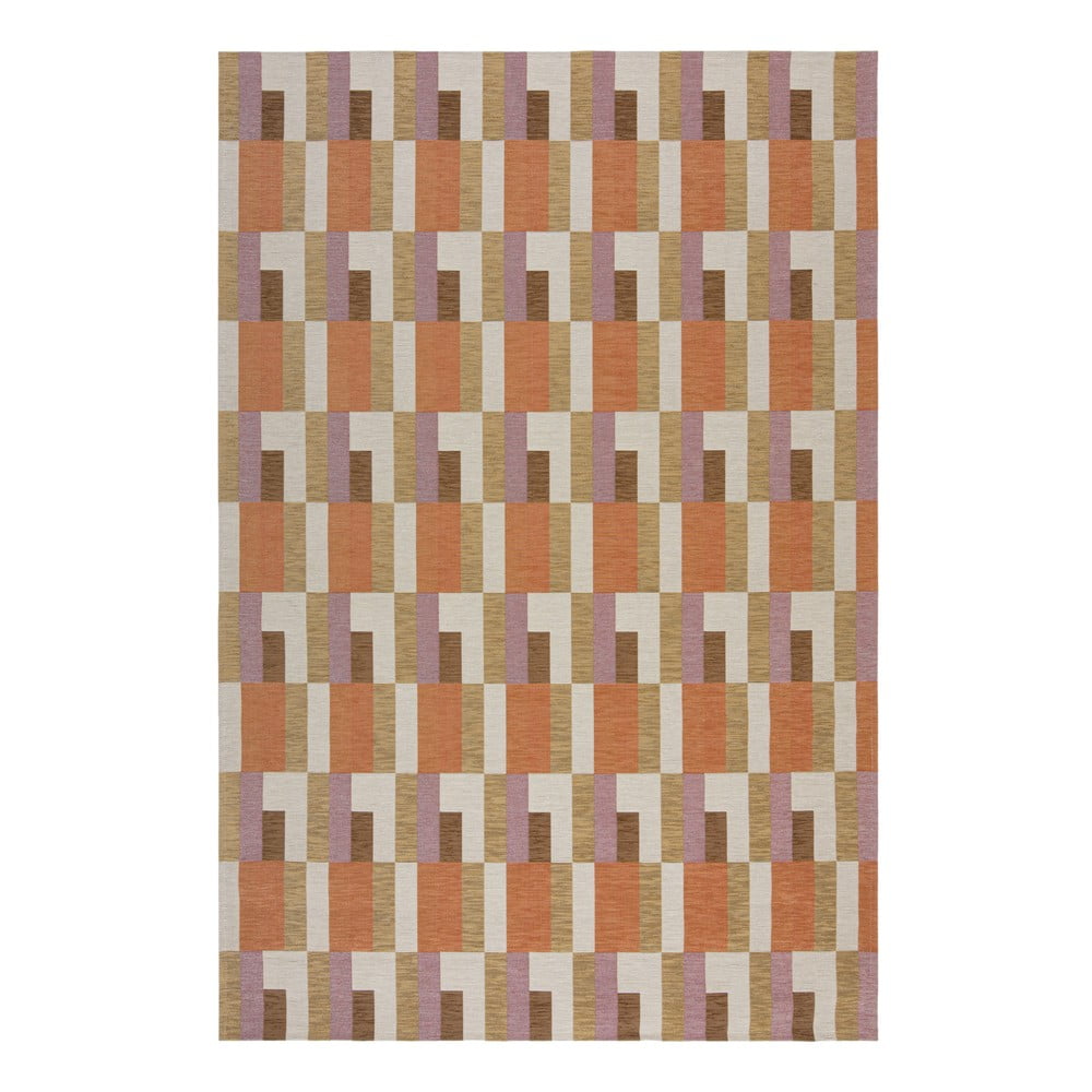 Narancssárga-natúr színű szőnyeg 155x230 cm Riley Block Geo – Flair Rugs