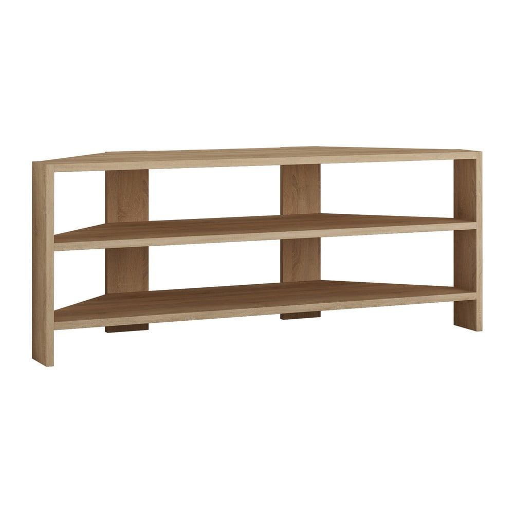 Natúr színű TV-állvány tölgyfa dekorral 114x45x36 cm Thales Corner – Kalune Design