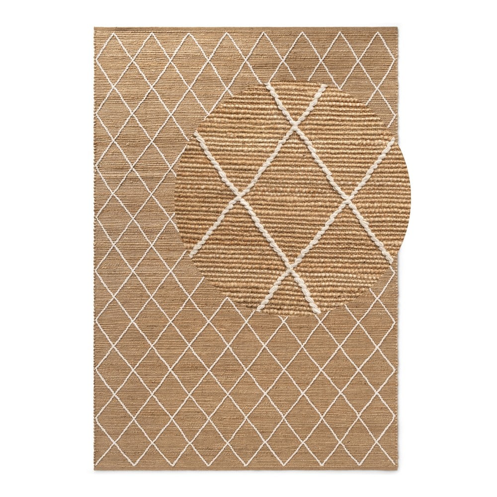 Natúr színű kézi szövésű juta szőnyeg 120x180 cm Kunu – Hanse Home