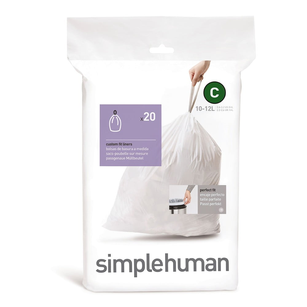 Összehúzható szemeteszsák készlet 20 db-os 12 l C – simplehuman