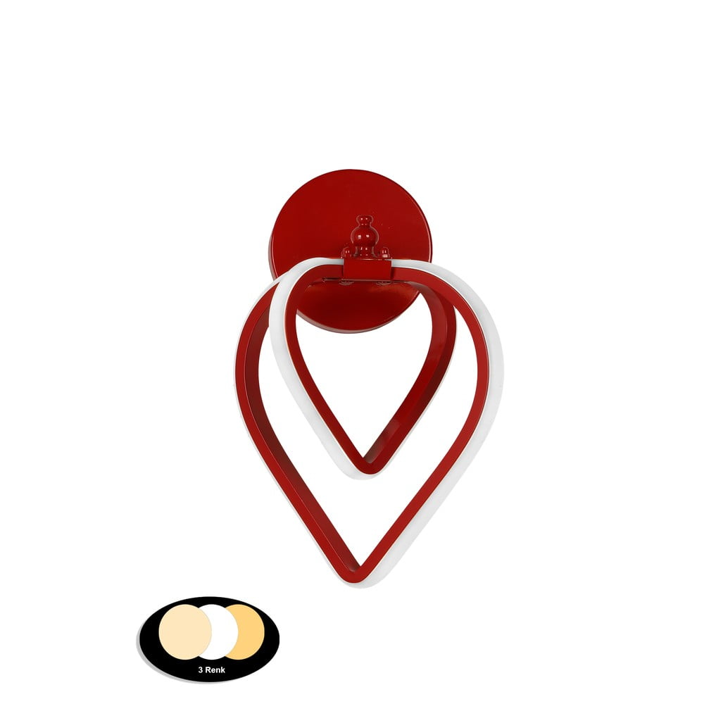 Piros fém LED fali lámpa Sevinc – Squid Lighting