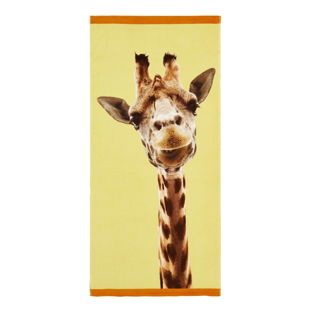 Sárga pamut strandtörölköző 76x160 cm Giraffe – Catherine Lansfield