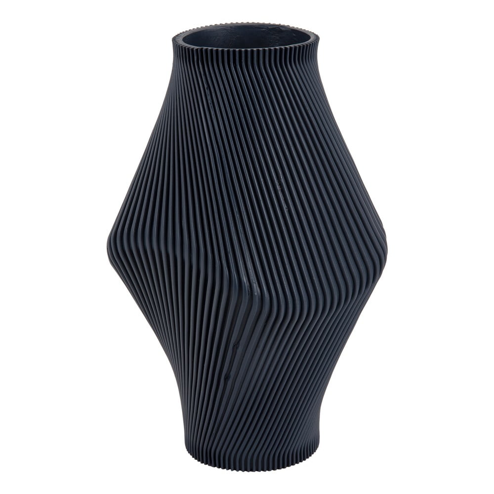 Sötétkék poligyanta váza (magasság 30 cm) Twisted Rib – PT LIVING