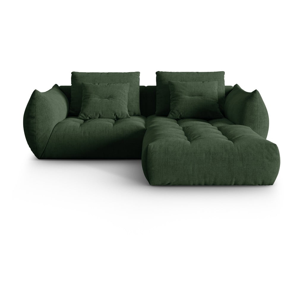 Sötétzöld sarokkanapé (variálható) Bloom – Micadoni Home