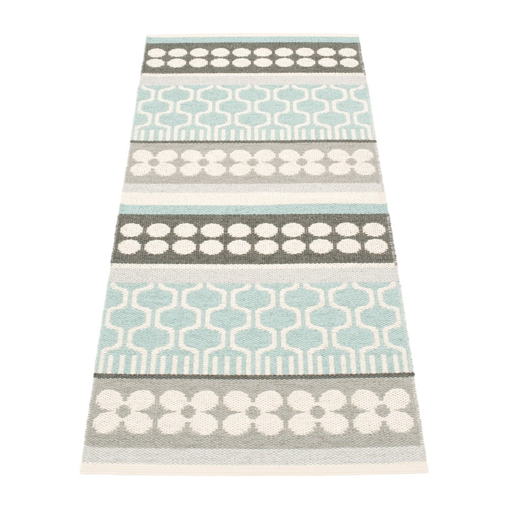 Szürke-türkiz kültéri-beltéri futószőnyeg 70x180 cm Asta Pale Turquoise – Pappelina