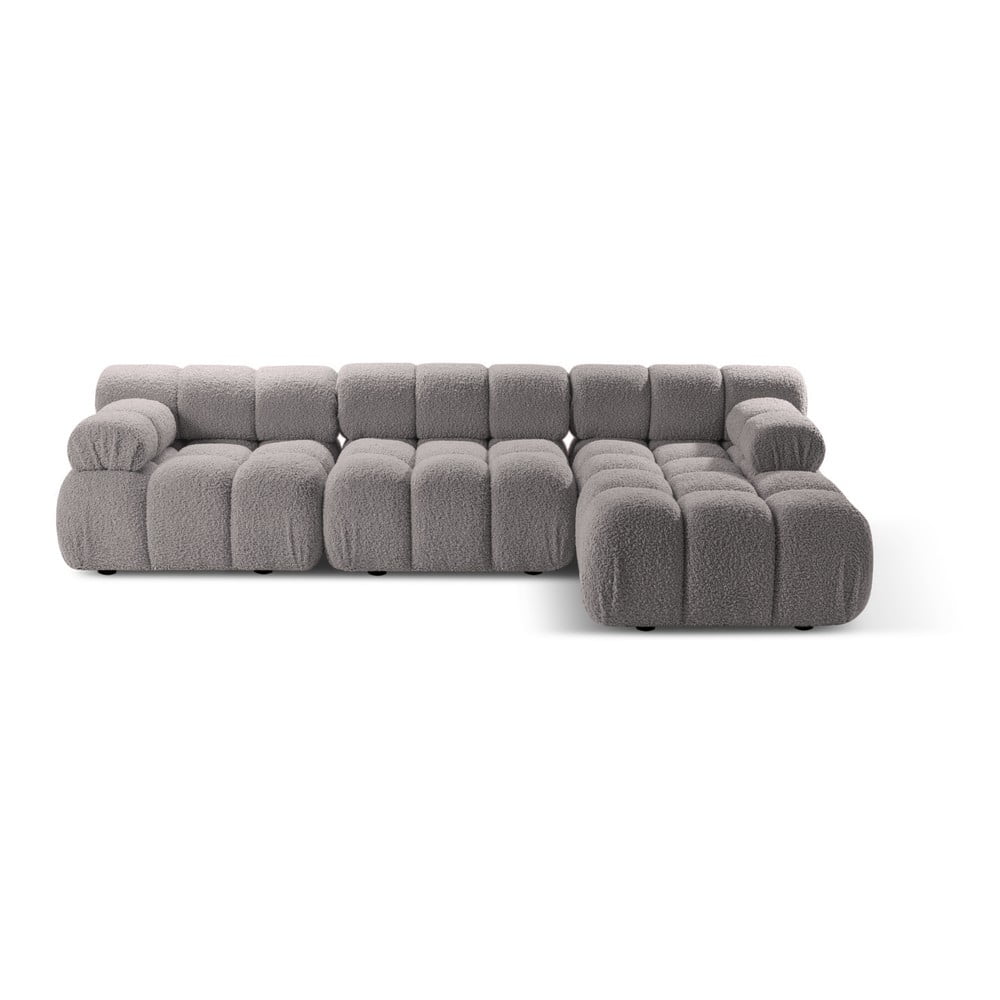 Világosszürke buklé moduláris sarokkanapé (jobb oldali) Bellis – Micadoni Home