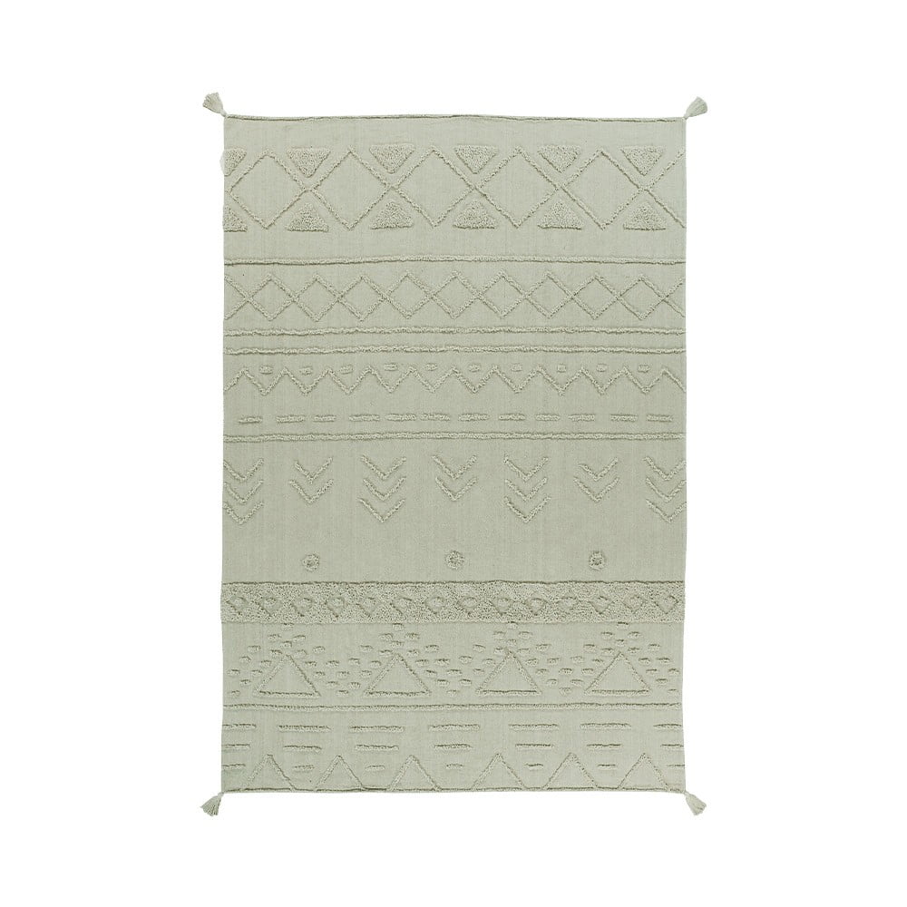 Világoszöld mosható kézi szövésű pamut szőnyeg 120x160 cm Tribu Olive – Lorena Canals