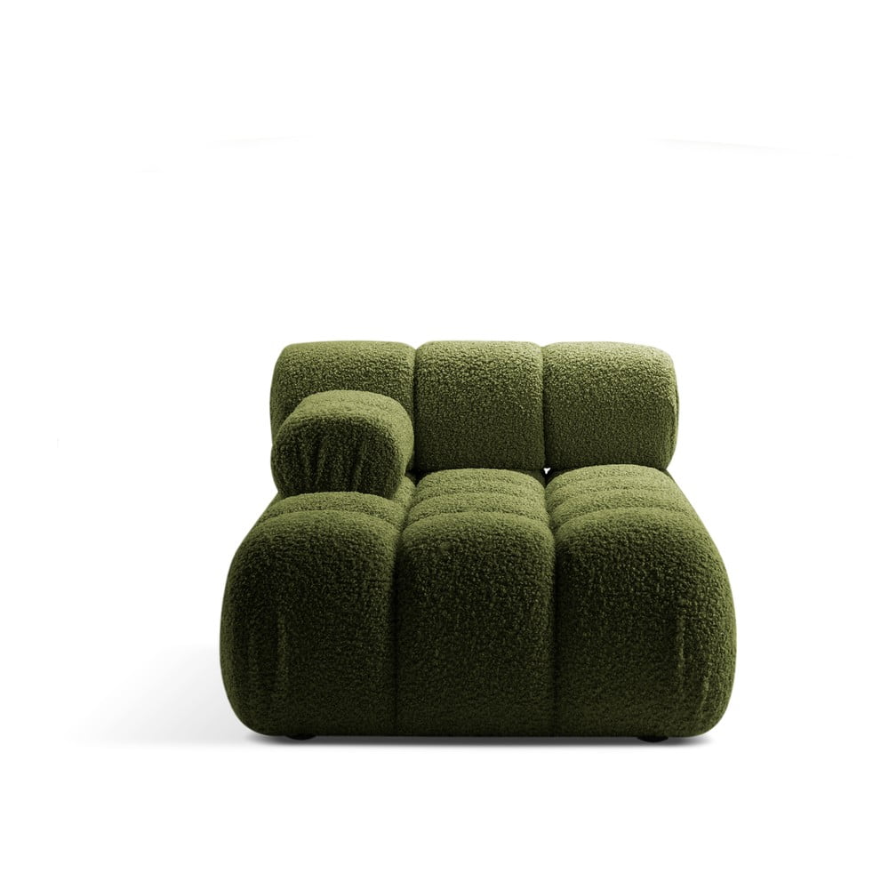 Zöld buklé kanapé modul (bal oldali) Bellis – Micadoni Home