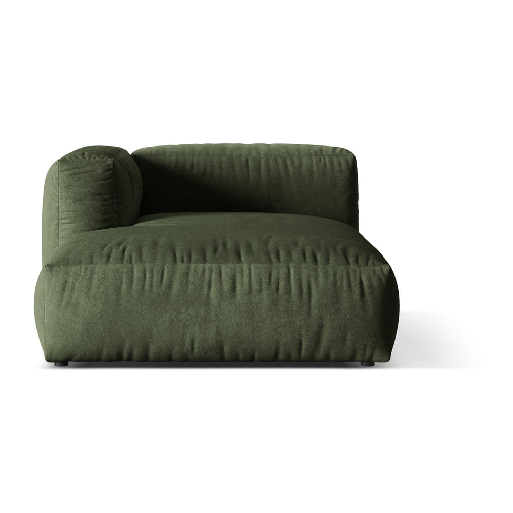 Zöld buklé kanapé modul (bal oldali) Martina – Micadoni Home