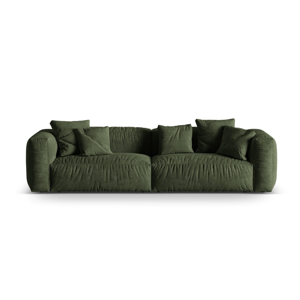 Zöld buklé moduláris kanapé 320 cm Martina – Micadoni Home