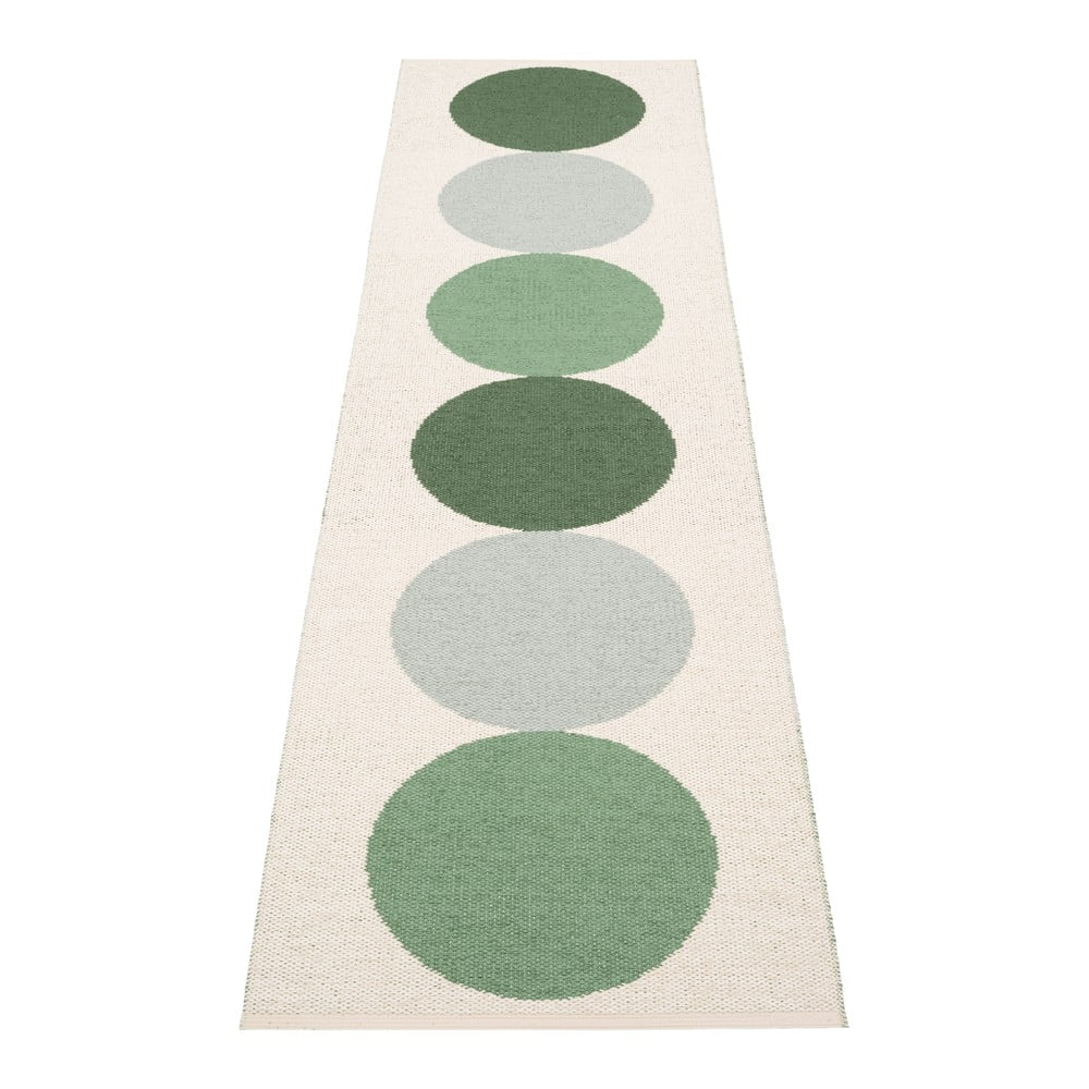 Zöld-krémszínű kültéri-beltéri futószőnyeg 70x280 cm Otto Herb – Pappelina