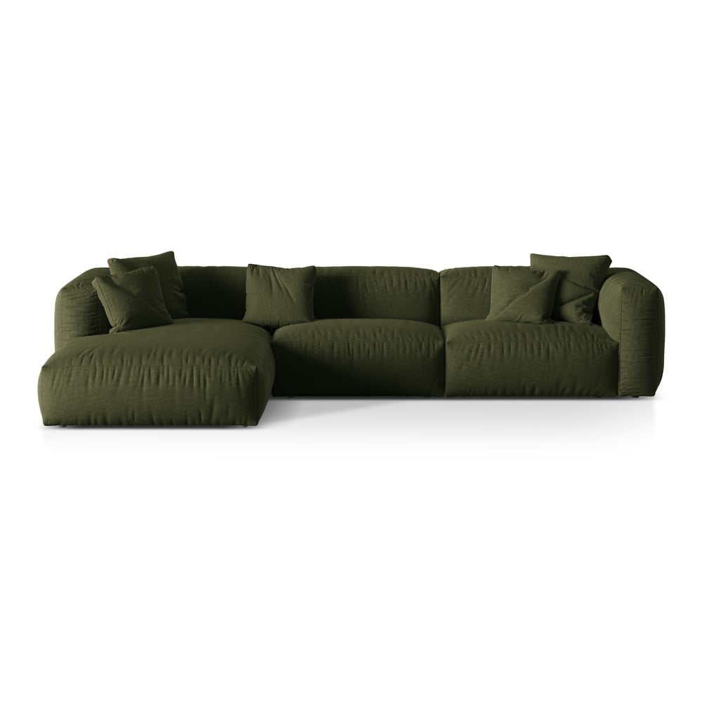 Zöld moduláris sarokkanapé (bal oldali) Martina – Micadoni Home