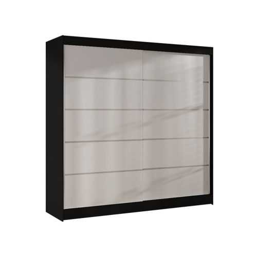 Szekrény BASTI IV szélessége 200 cm - fekete/fehér ankon