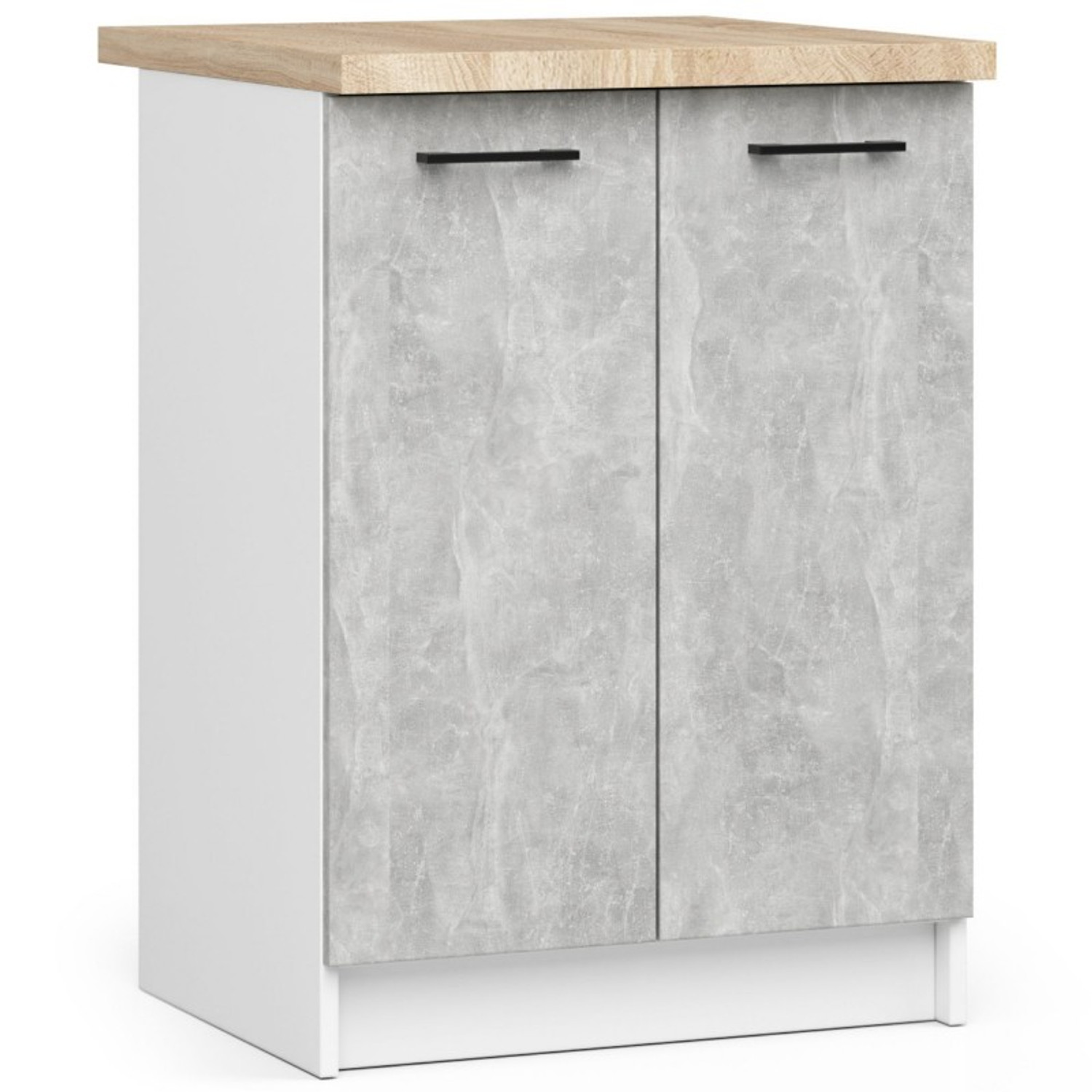 Konyhaszekrény OLIVIA S60 2D - fehér/beton. Akord