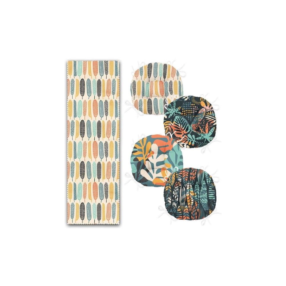 Asztali futó és székpárna szett 5 db-os Long Leaves – Mila Home