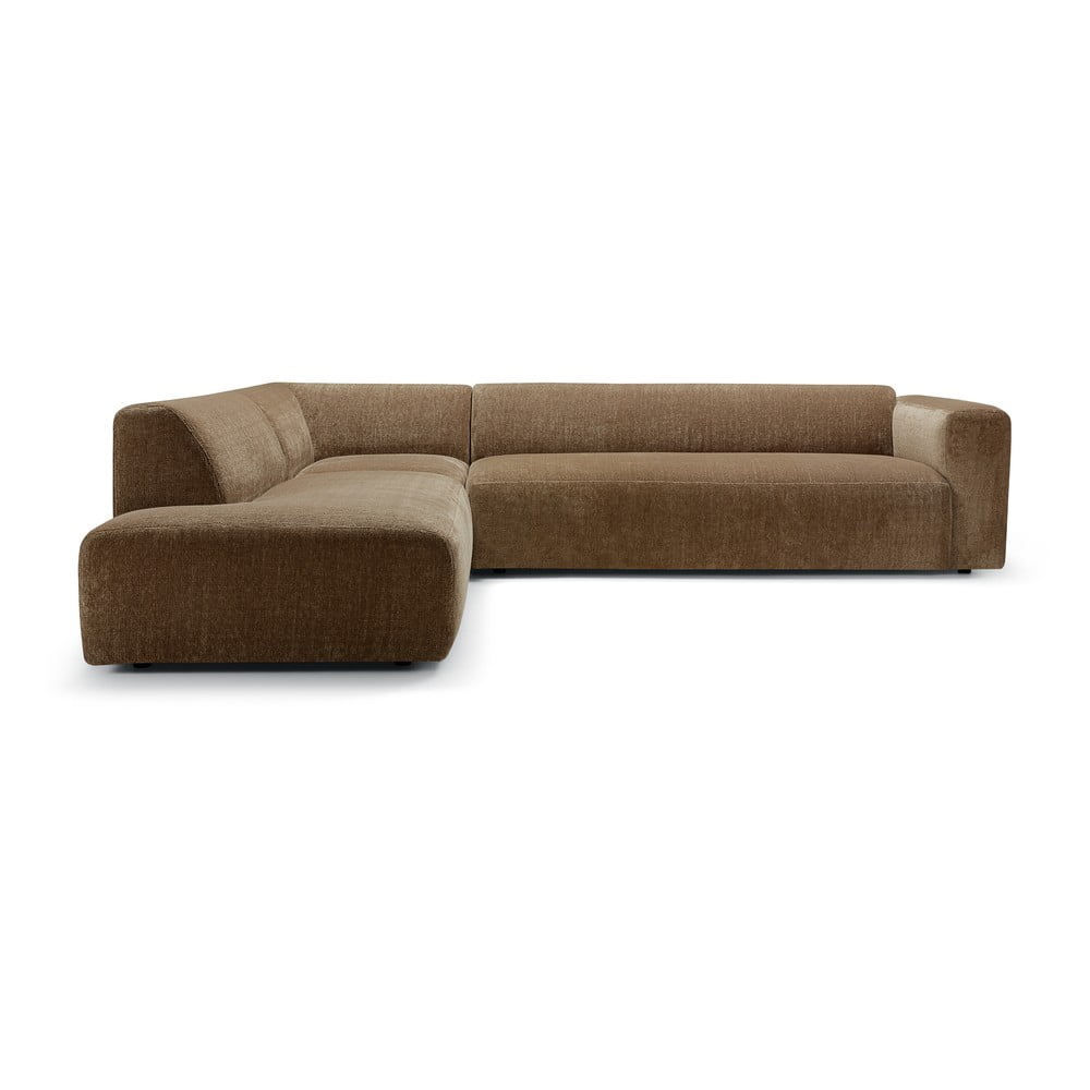 Barna bársony sarokkanapé (bal oldali) Annie – Sits