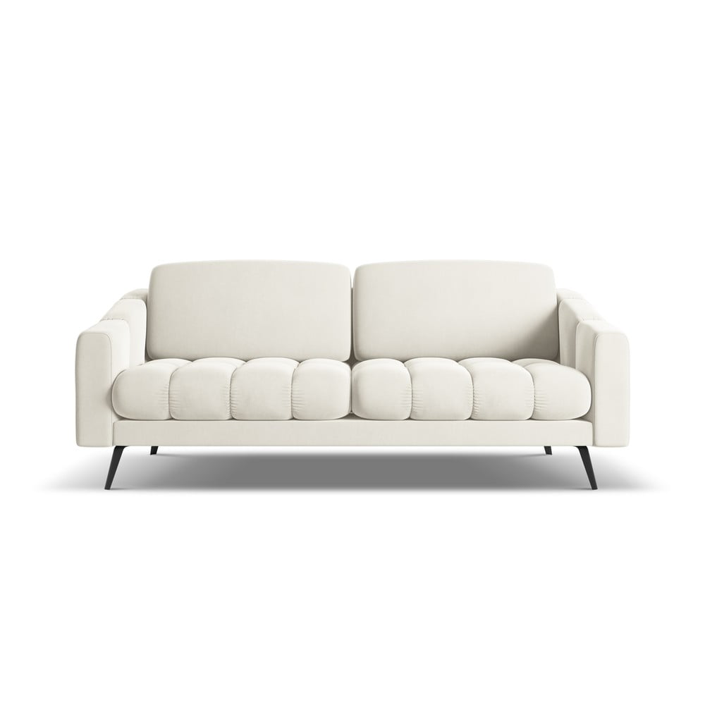 Fehér bársony kanapé 202 cm Nalu – Makamii