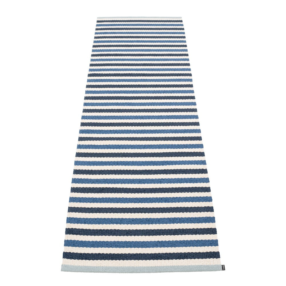 Kék-krémszínű kültéri-beltéri futószőnyeg 70x240 cm Teo Denim – Pappelina