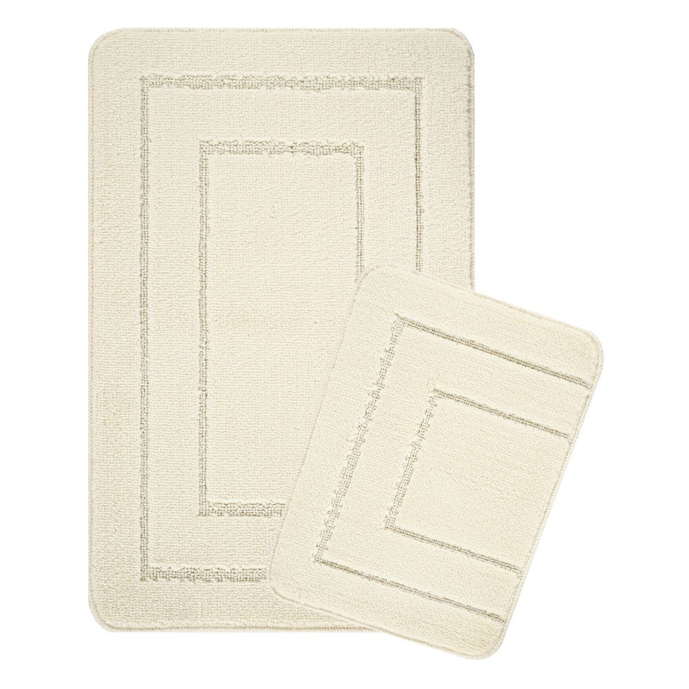 Krémszínű fürdőszobai kilépő szett 2 db-os 50x80 cm Cerceve – Foutastic