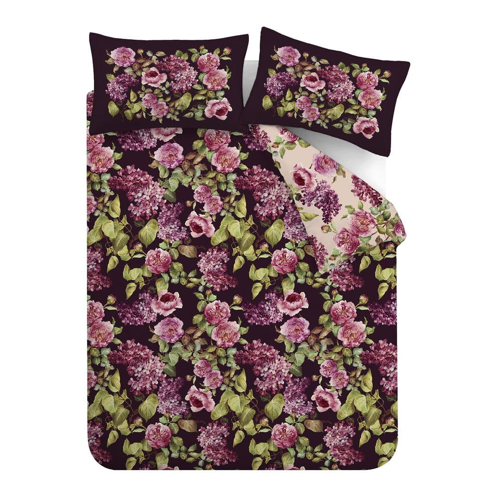 Lila egyszemélyes pamut ágyneműhuzat 135x200 cm Pia Floral – RHS