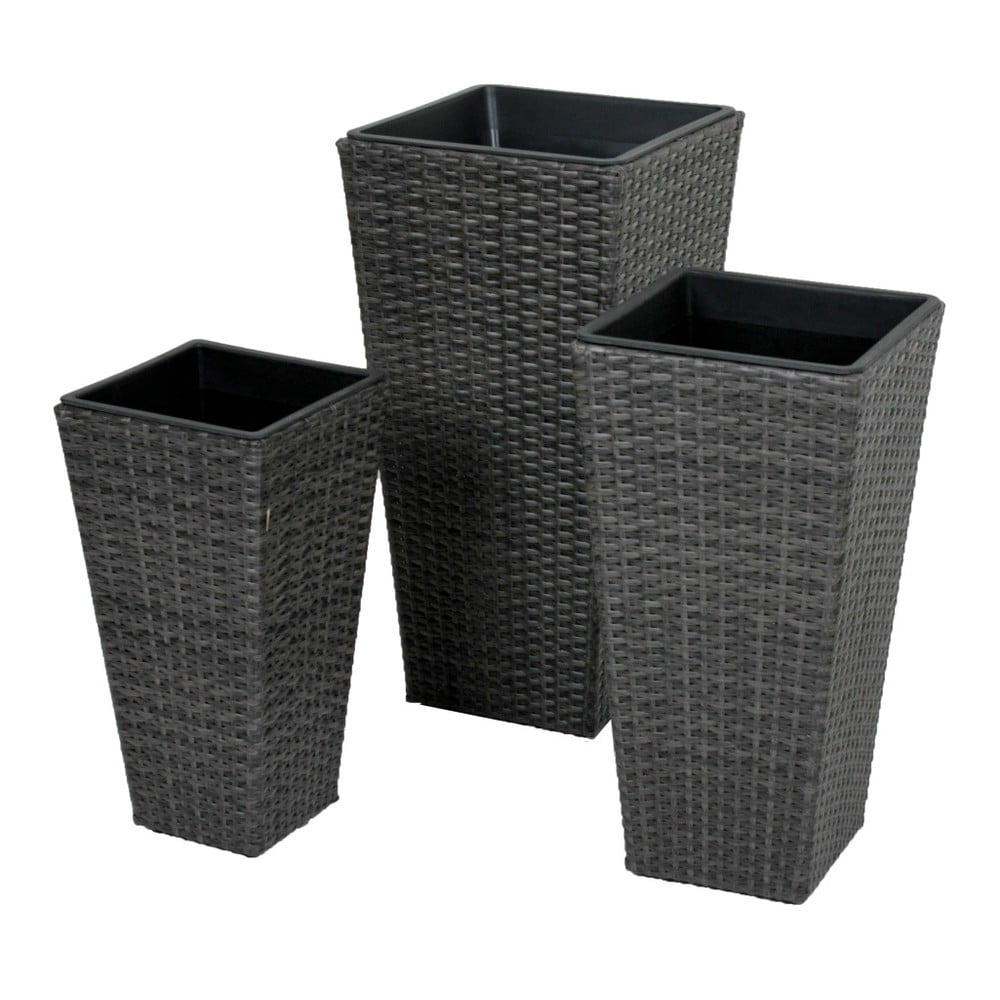 Mesterséges rattan virágcserép készlet 3 db-os Camelia – Garden Pleasure