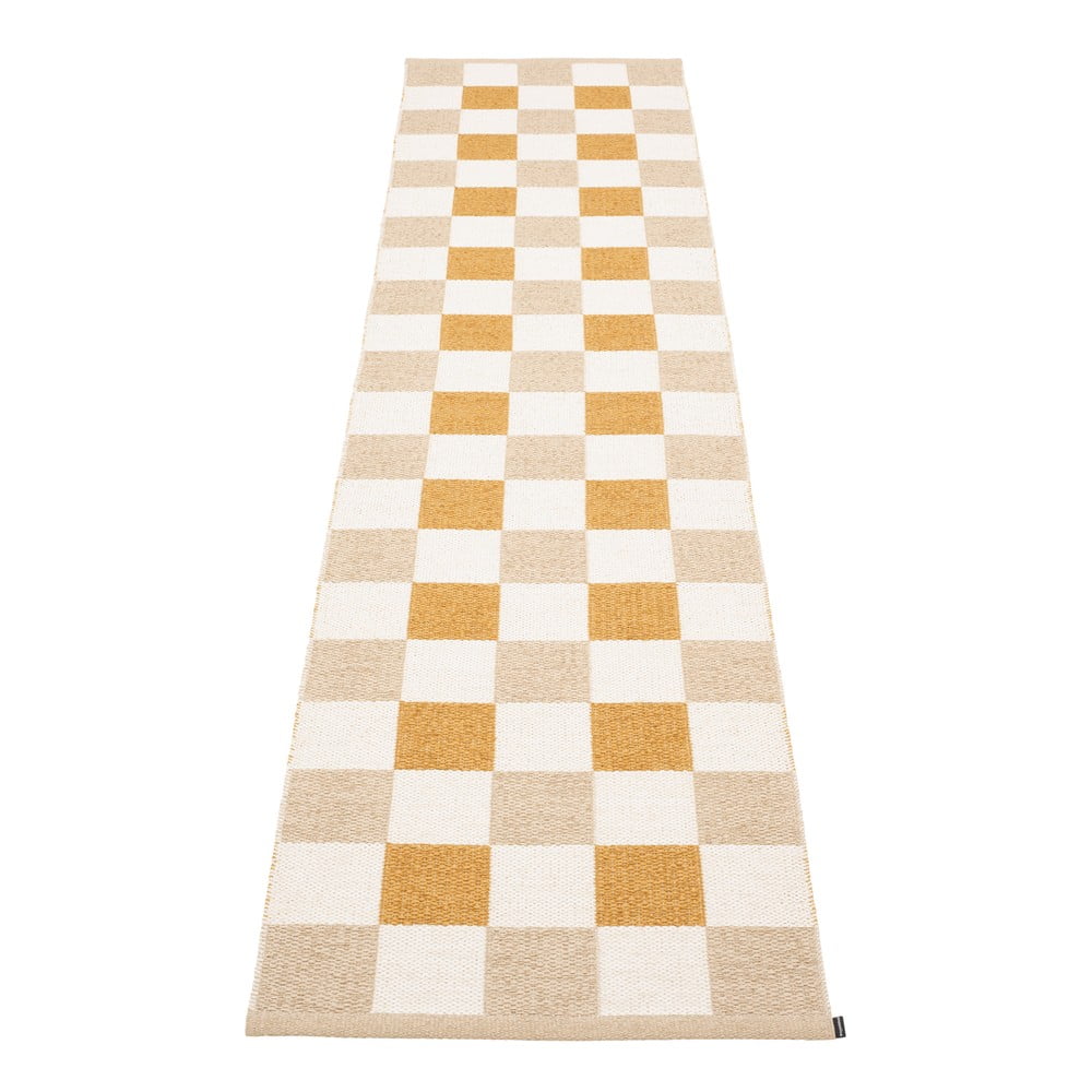 Okkersárga-bézs kültéri-beltéri futószőnyeg 70x300 cm Pix Vanilla Ochre – Pappelina